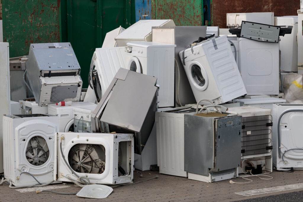 Junk appliances in a pile