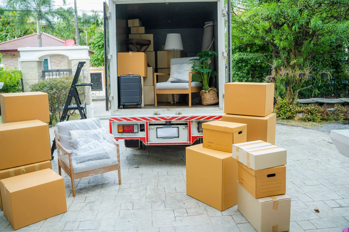 a moving truck be loaded in a homes driveway